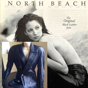 1993 North beach leather double-breasted jacket. Rare vintage find.